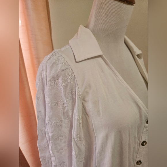 Anthropologie Cream Blouse L - Picture 3 of 5